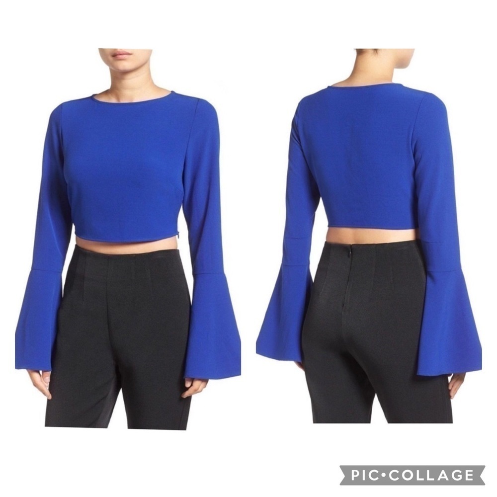 NWT Kendall & Kylie Bell Sleeve Crop Top